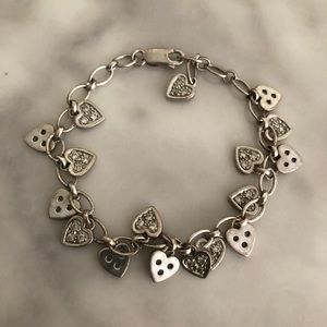 Silver Hearts Charm Bracelet